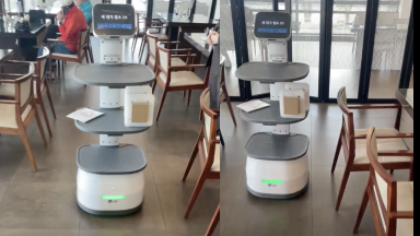 LG CLOi ServeBot(Tray type)을 활용한 음식 서빙 - 뉴코리아CC 편 